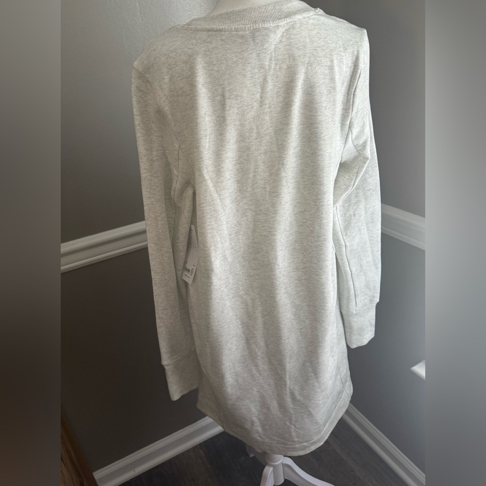 Athleta Coaster Luxe Sweatshirt Dress‎ Fog Grey Sweater Medium NWT - Picture 4 of 7